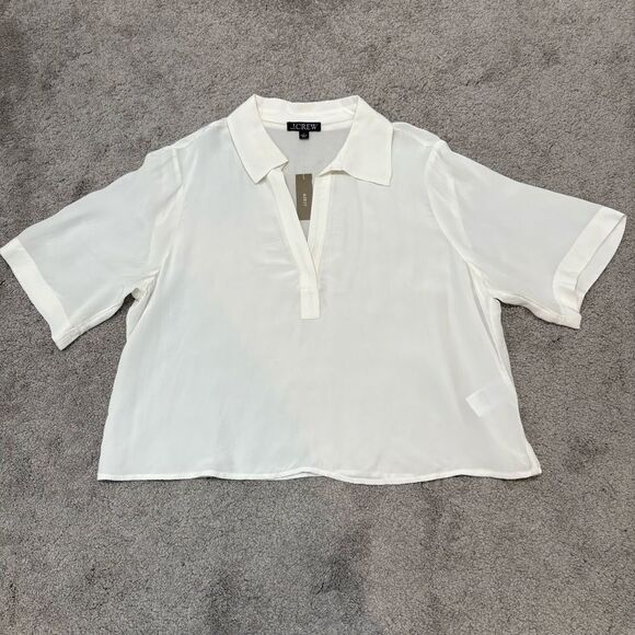 J. Crew Ivory Blouse with Collar - Picture 2 of 11